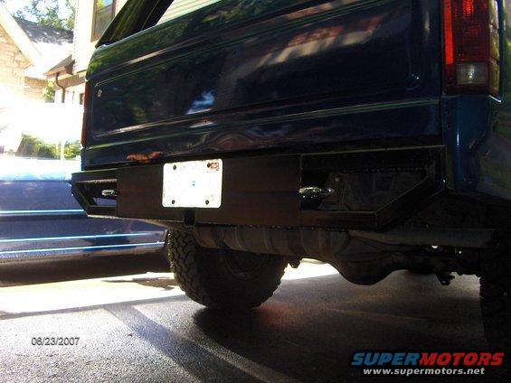 Bad lighting but my only photo of the finished bumper with the hitch