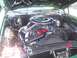 1972 Ford Ranchero - The engine bay of a 1972 Ford Ranchero features a 351 V8 engine with a prominent chrome air cleaner and blue spark plug wires.