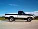 1995 Ford F-150 - Side profile of a 1995 Ford F-150 pickup truck with a two-tone black and white paint job.