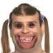 1991 Ford Bronco - A digitally altered human face with unusual features and pigtails is shown against a white background.