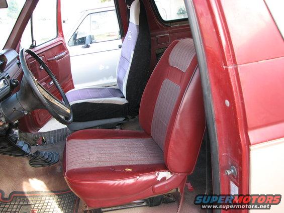 img_1679.jpg driver side with the swapped passanger seat visible. What a difference in the 2. I wish that I could get some covers made that mach ths stock seats. I love the pattern for some reason.