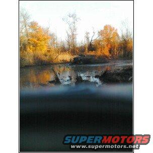 Muddy water reflects autumn trees