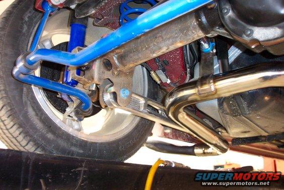 Sidepipe details, lower billet control arms and Roush suspension picture