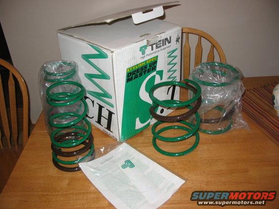 TEIN suspension springs and box with 'Stylish Spec Dress Up Master' text