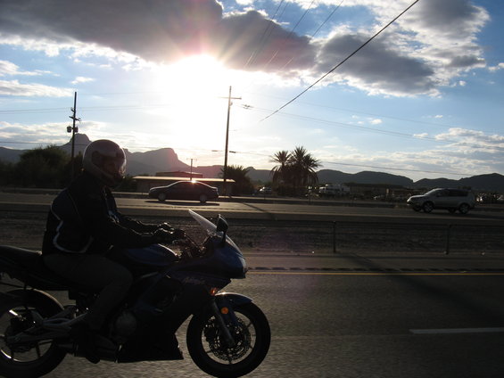 Blue 2007 Kawasaki Ninja motorcycle side view