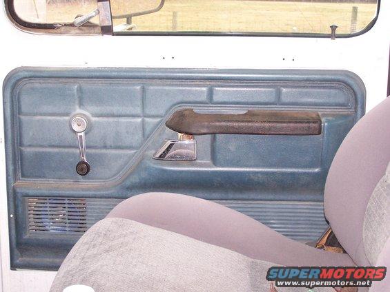 1979 Ford Bronco interior door panel with crank window and armrest