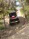 1989 Ford Bronco - An SUV navigates a dusty, uphill trail surrounded by foliage.
