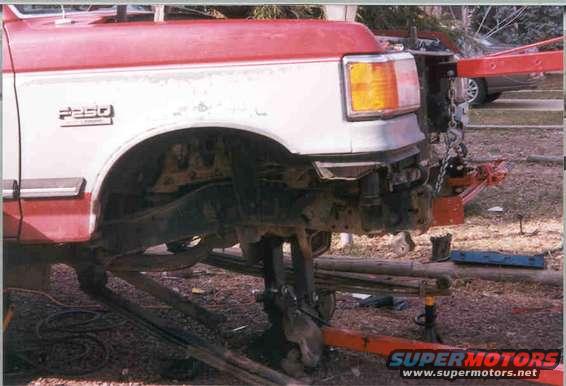 1991 Ford F-250 front fender and suspension with F-250 badge visible