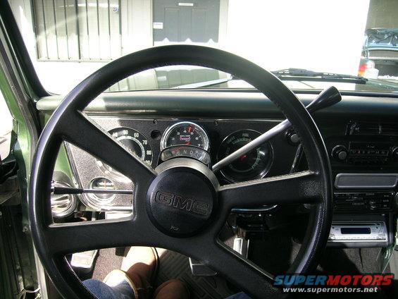 GMC steering wheel and dashboard gauges