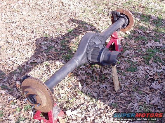 rear axle assembly with disc brakes on jack stands