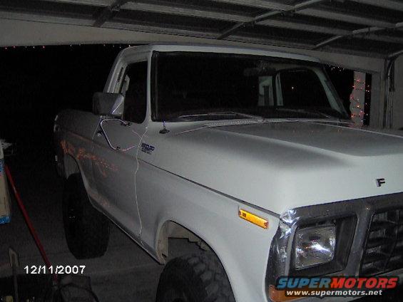 1979 Ford Bronco parked in a garage, front quarter view. Date stamp 12/11/2007