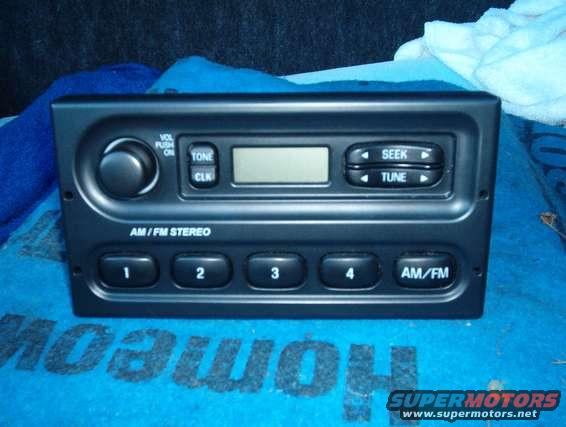 Black AM/FM stereo radio with numbered presets