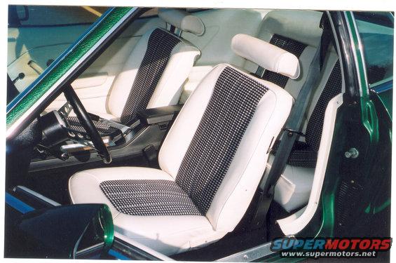 Interior of my 77 V8 Mustang with NOS cloth seat inserts