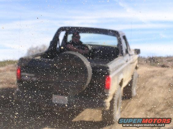 Canuck in a Bronco, camera focused on the dirty windshield.....