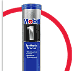 Mobil 1 Synthetic Grease tube with red curve