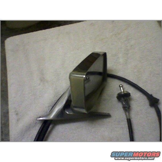 Chrome side mirror assembly with attached cable and connector