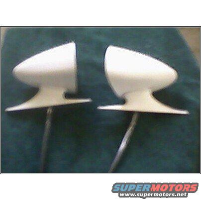 Pair of white side mirrors with chrome stems