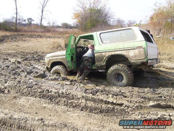 Mike Bronco taking a  swim