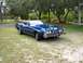 1973 Mercury Cougar - A blue 1973 Mercury Cougar convertible is parked on a grassy area with trees and a road visible.