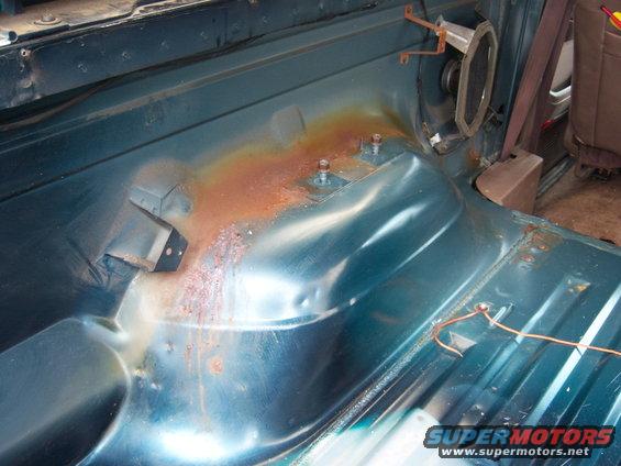 Interior floor pan with rust and mounting points