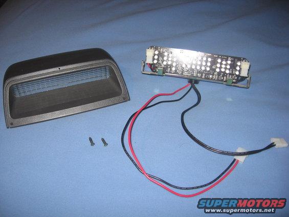 Car interior light housing and LED circuit board with wires
