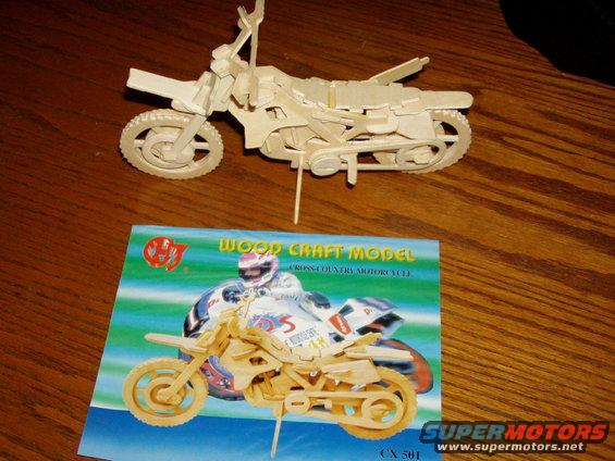 aaaaa-(3).jpg Wood Craft Motorcycle, a gift from my sister for X-mas. This is what I get when she asks me what I want for X-mas and I say "another motorcycle would be cool".....
