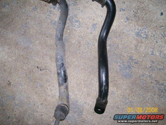 Comparison of a used and a new front sway bar