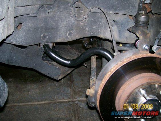 Front sway bar and suspension components, including brake rotor and ball joint