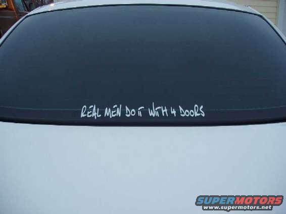 "REAL MEN Do it with 4 doors" decal