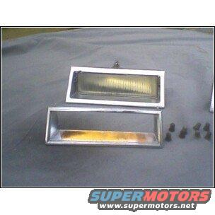 Pair of rectangular car marker lights with chrome bezels and screws