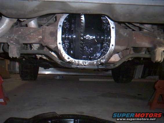 Rear differential assembly with gears visible