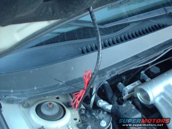 Close-up of car engine bay with wiring harness and some engine components visible
