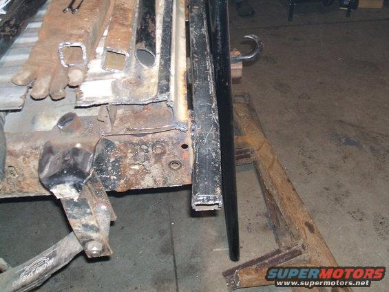 rusted frame and metal parts with welding marks