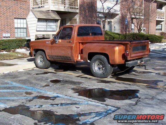 Orange 1979 Chevrolet C/K Pickup truck, 3q-front view