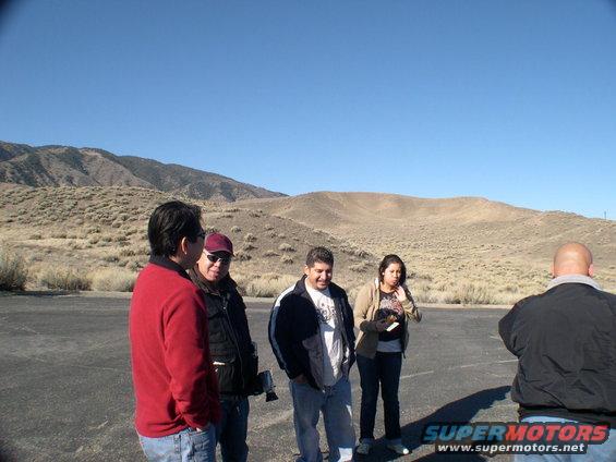 Group of people in a desert landscape
