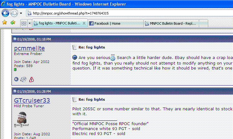Screenshot of a forum thread with user posts