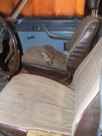 Interior view of car seats and door panel