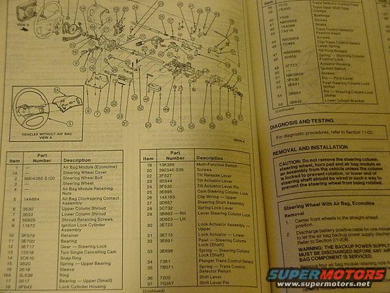 1993 Ford body/chassis service manual page