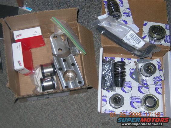 King pin rebuild kit, 7/8" allen wrench, spicer u-joints, Sky Hi-steer arm , Mad4x4 outer axle seals