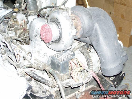 ATS Turbo Mounted. red rag in turbo intake.