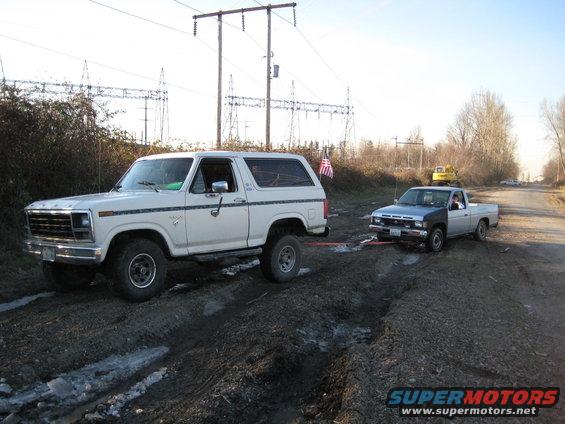 Towing him out.