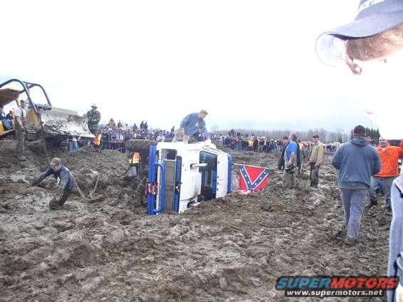 Cought some air and landed on its side