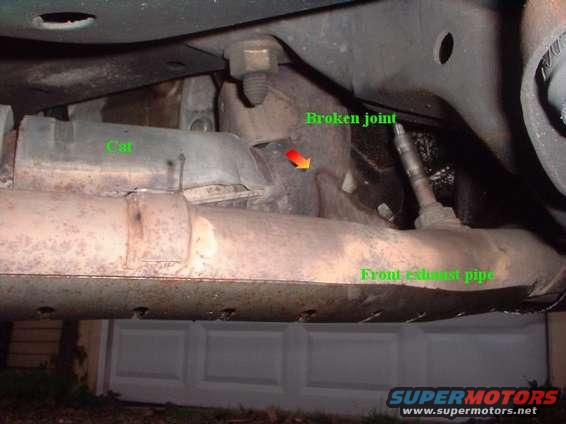Exhaust system with broken joint and front exhaust pipe