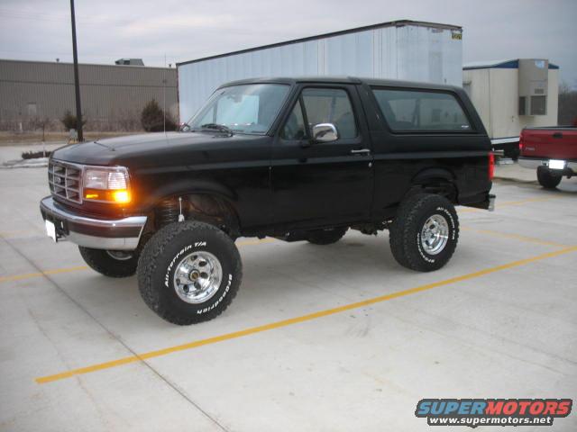 Black 1996 Ford Bronco 3q front view