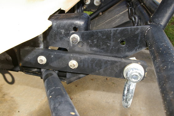 Clevis mount with a pin and chain attachment