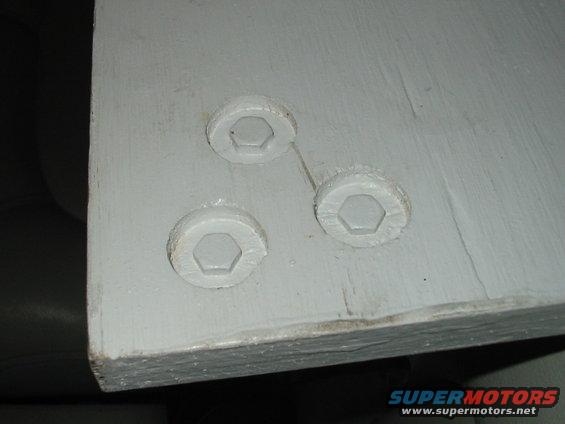 Back rod holder stand showing bottom view of countersunk bolts for smooth bottom. 