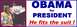 2003 Ford Crown Victoria - A political banner shows Barack Obama with text related to "Johnny Bravo" and his presidential campaign.