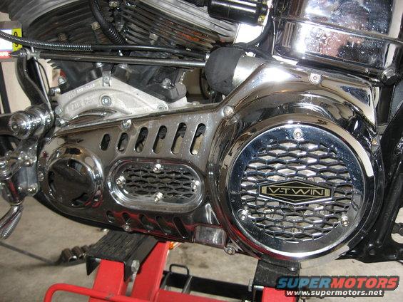 pics of installing a Revtech 5 spd in a 4 spd case with kicker into Shovelhead