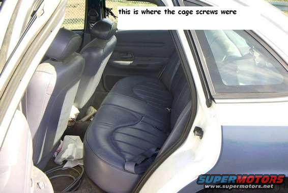 this is the backseat, nearly perfect, only the trim cutout for the cage screws are visible.