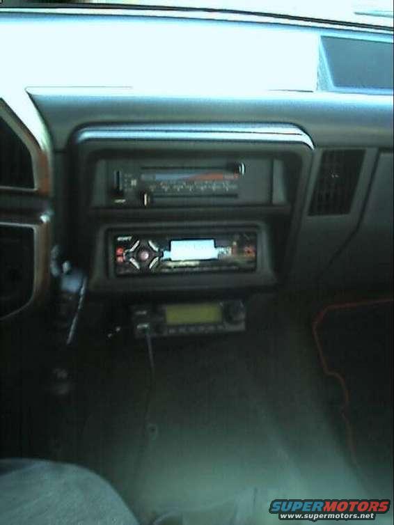 Air/CD/2 meter HAM radio setup.  Since I don't smoke, it fit in the ashtray slot once it was removed. 